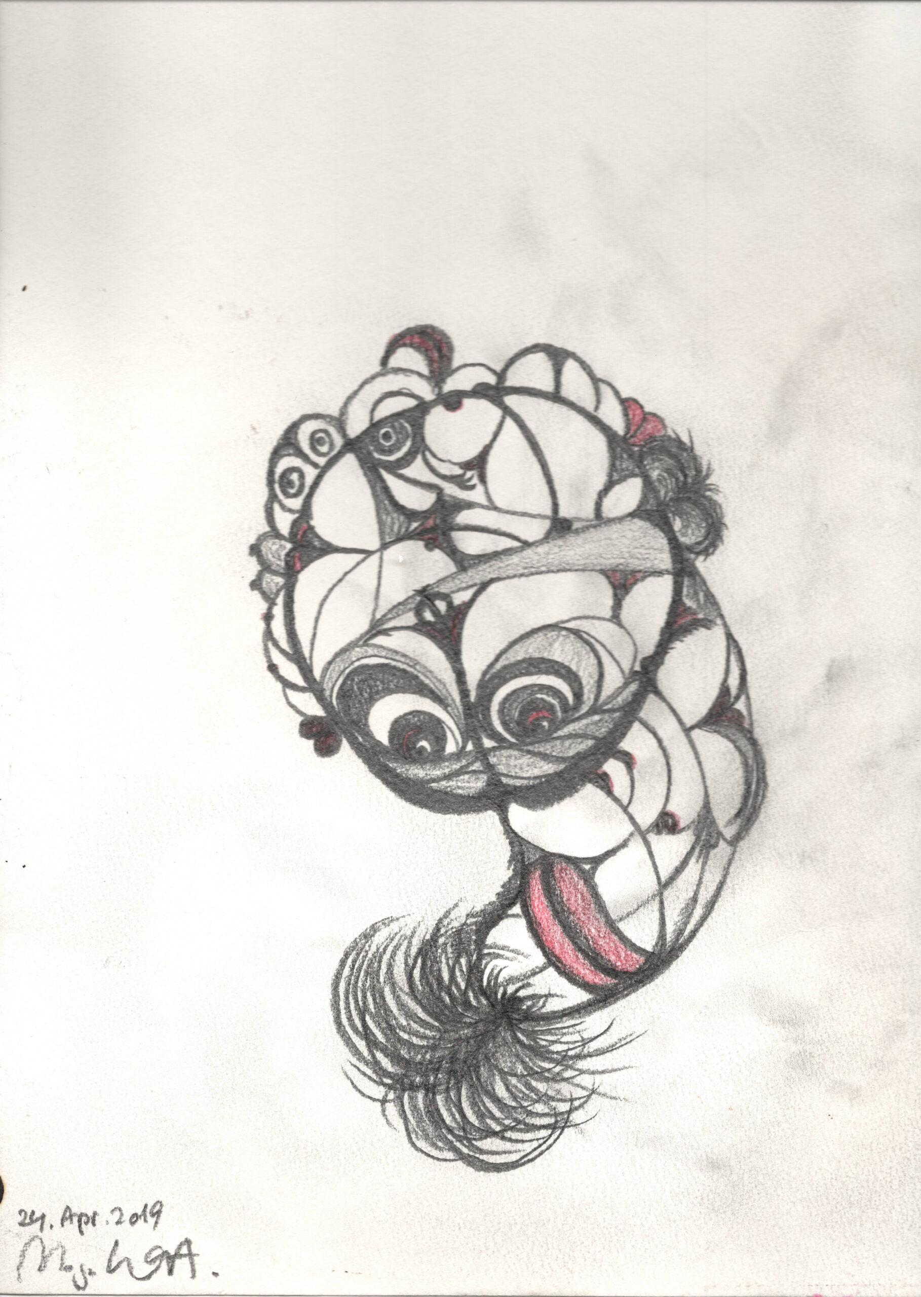 Gier / Farb- und Bleistift / 24. April 2019